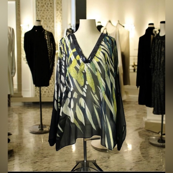 Lane Bryant Sequined V-Neck Sheer Blouse Size 22/24 – Elegant & Chic🍁🍃🍂 - Picture 1 of 10